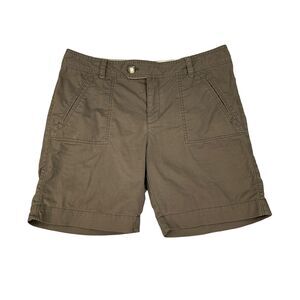 Mercer Shorts Womens 12 Brown Cotton Stretch Flap Pockets Breathable Chino